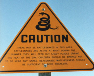 California rattlesnake warning